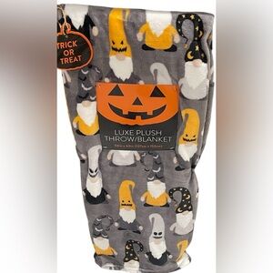 Halloween Gnome Plush Throw Blanket